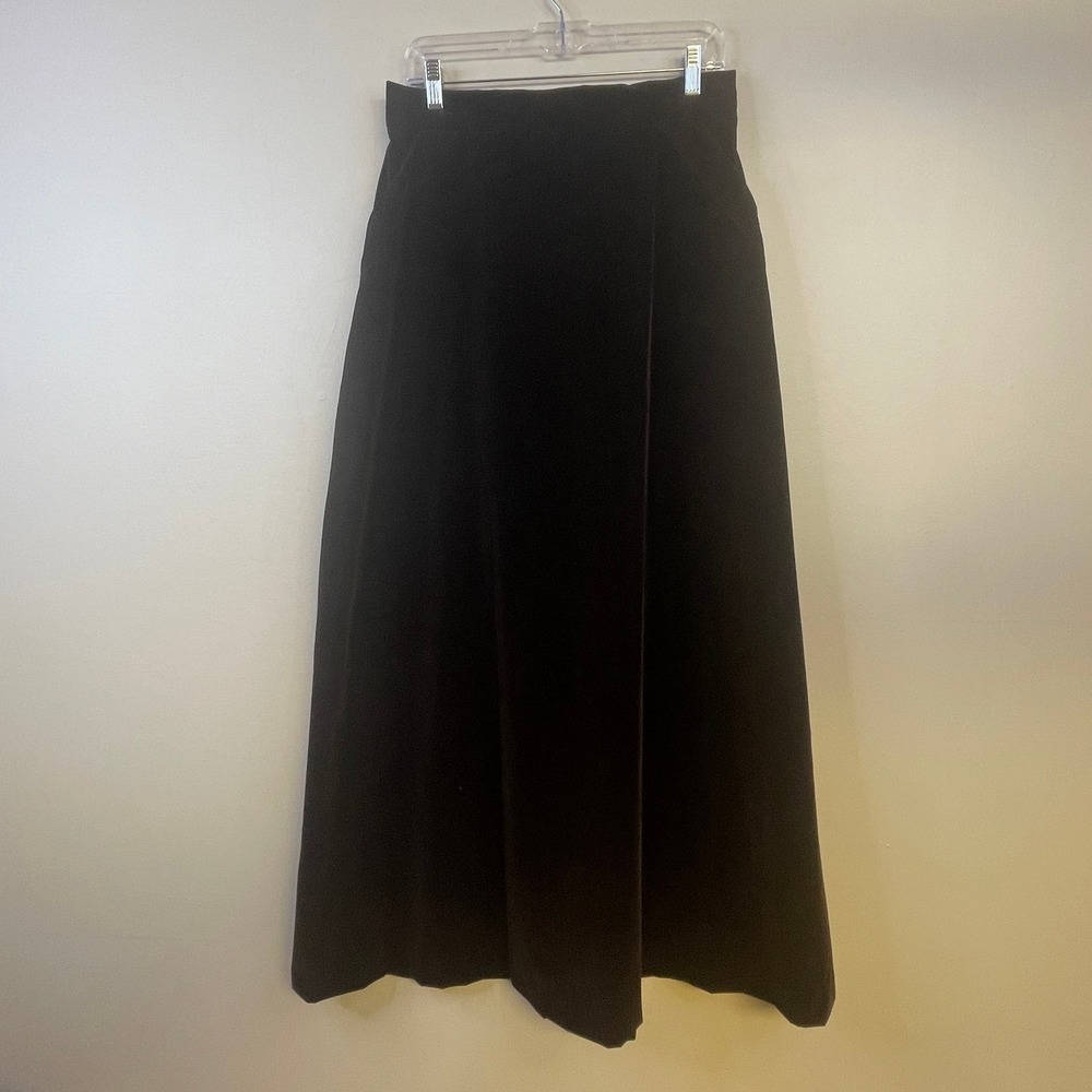 Vintage 70s Maxi Velveteen Skirt Women Small Indie Chic Neutral Classic Elevated